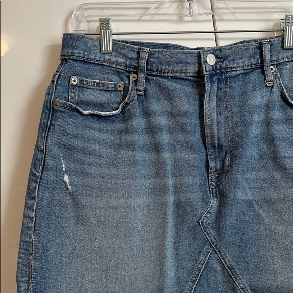 GAP Distressed Denim Mini Skirt - Blue, Size 14 - Picture 2 of 8